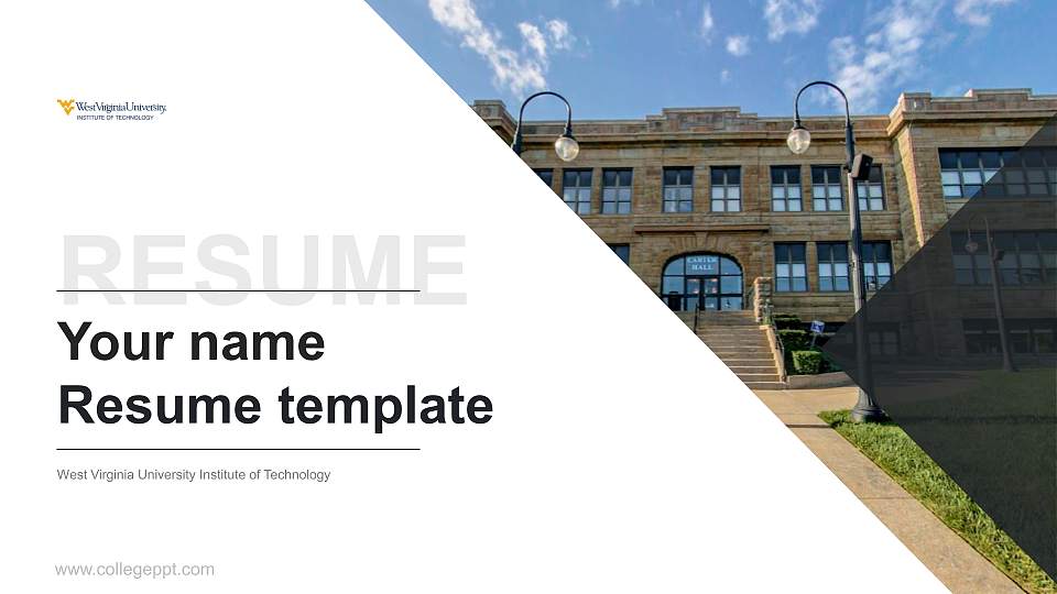 West Virginia University Institute of Technology Resume PPT Template16:9 ratio PPT effect preview image