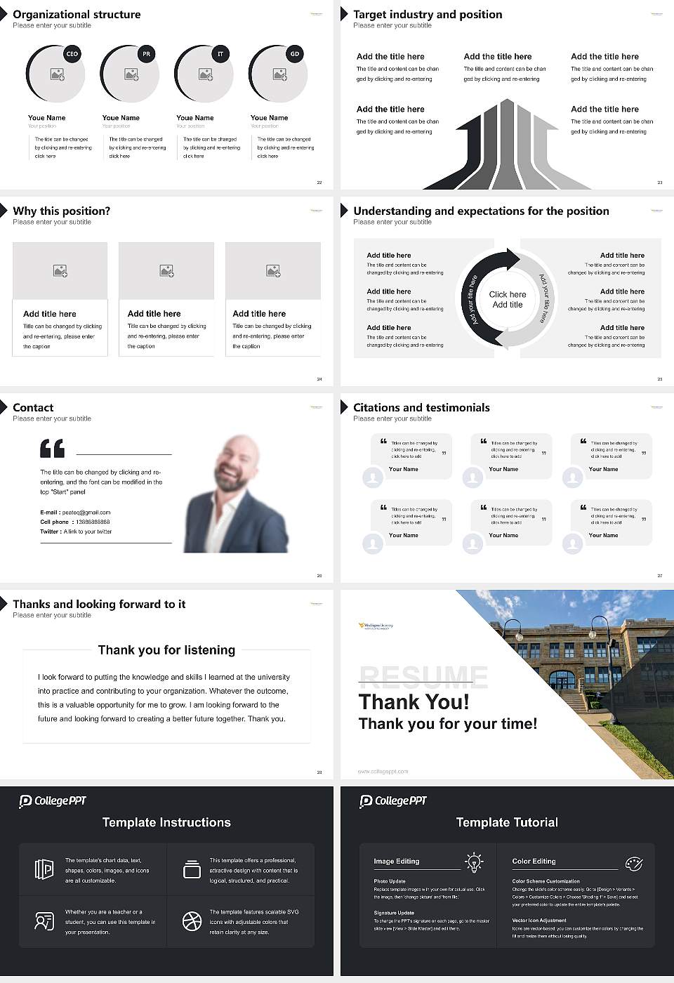 West Virginia University Institute of Technology Resume PPT Template16:9 ratio PPT effect preview image4