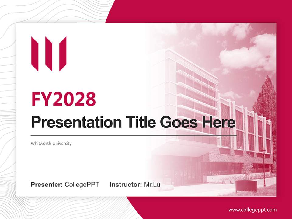 Whitworth University Academic Presentation/Research Findings Report PPT Template4:3 ratio PPT effect preview image5