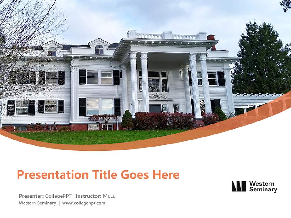 Western Seminary Course/Courseware Creation PPT Template4:3 ratio PPT effect preview image5