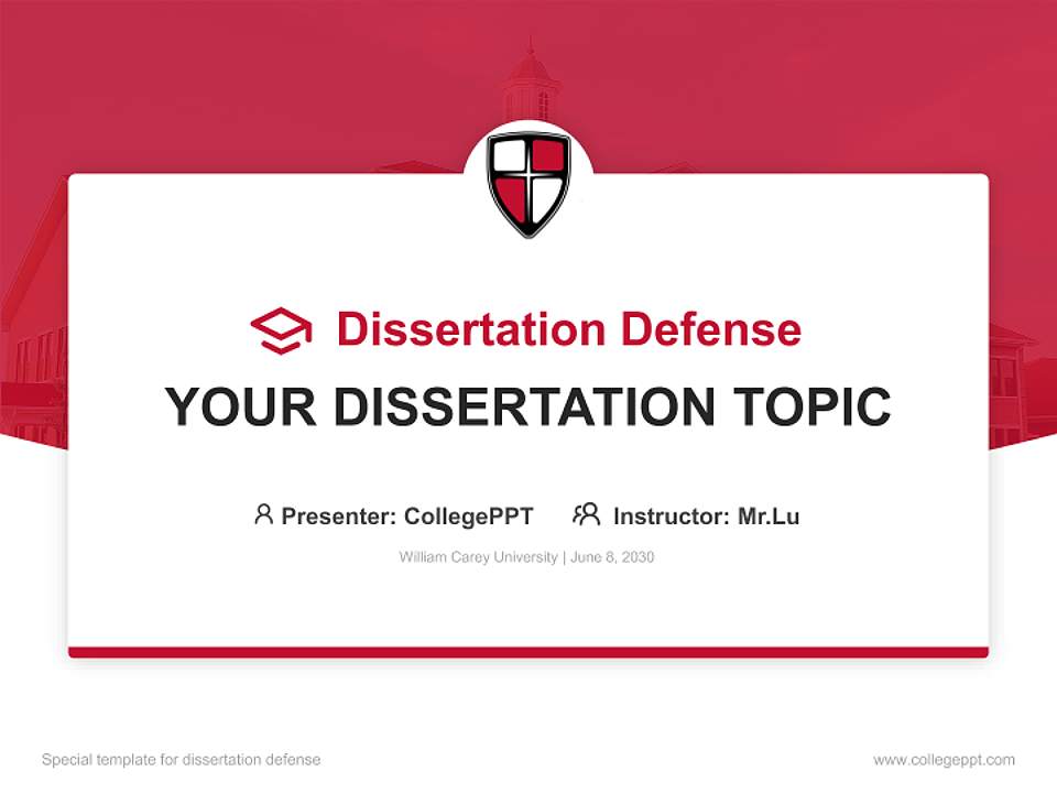 William Carey University Graduation Thesis Defense PPT Template4:3 ratio PPT effect preview image7