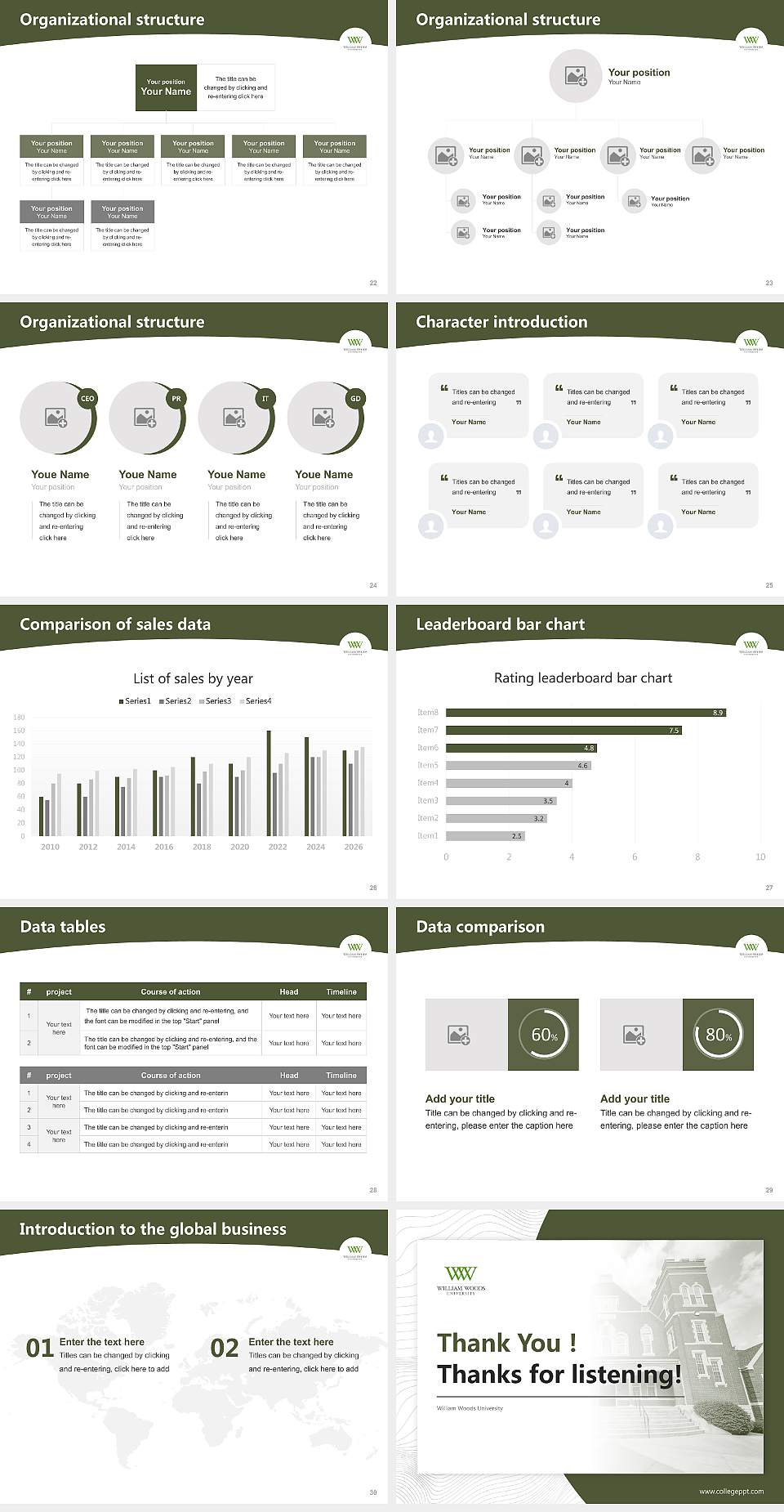 William Woods University Academic Presentation/Research Findings Report PPT Template4:3 ratio PPT effect preview image4