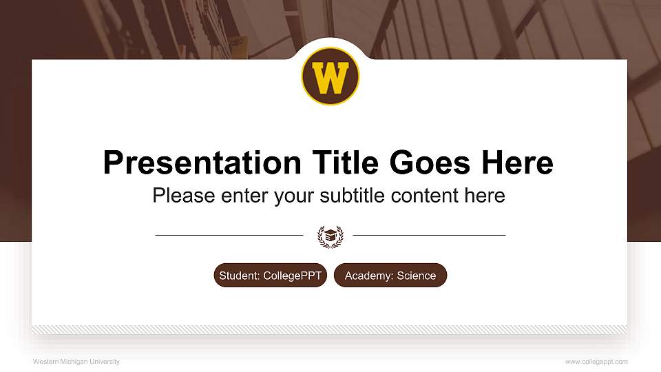 Western Michigan University National Scholarship Defense PPT Template16:9 ratio PPT effect preview image