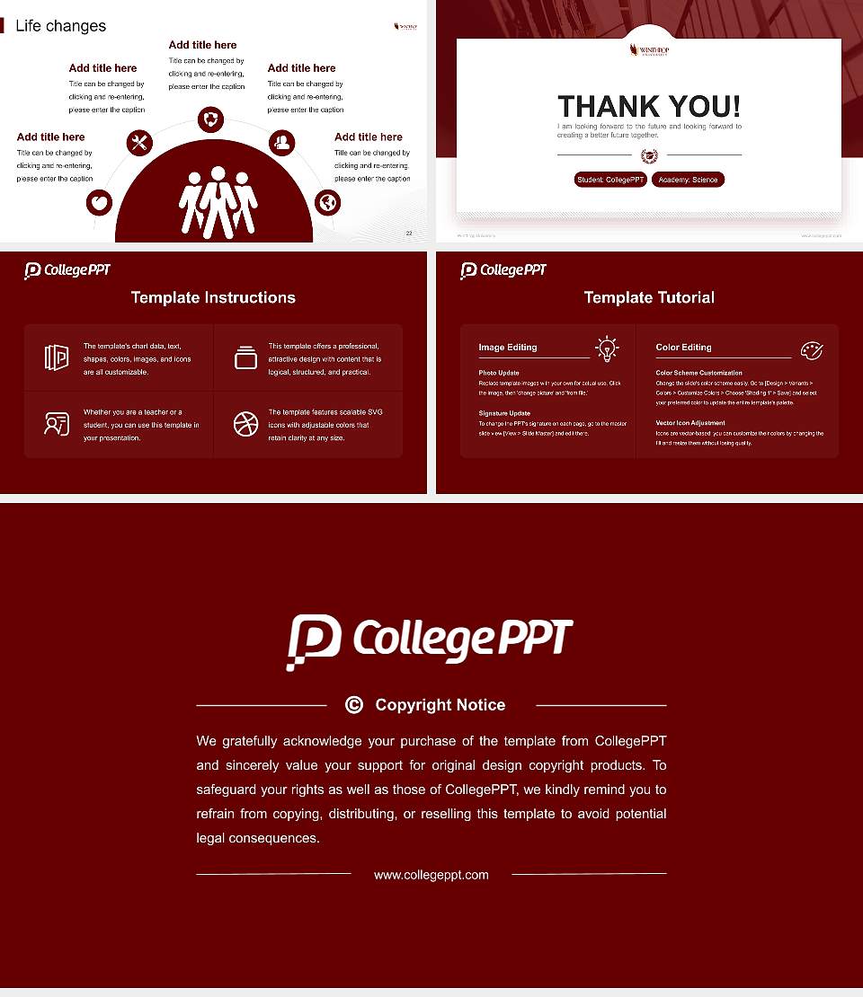 Winthrop University National Scholarship Defense PPT Template16:9 ratio PPT effect preview image4
