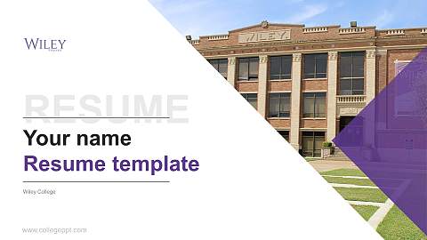 Wiley College Resume PPT Template