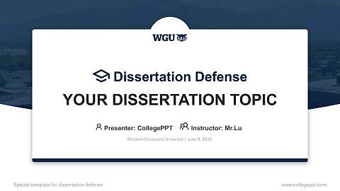 Western Governors University Graduation Thesis Defense PPT Template