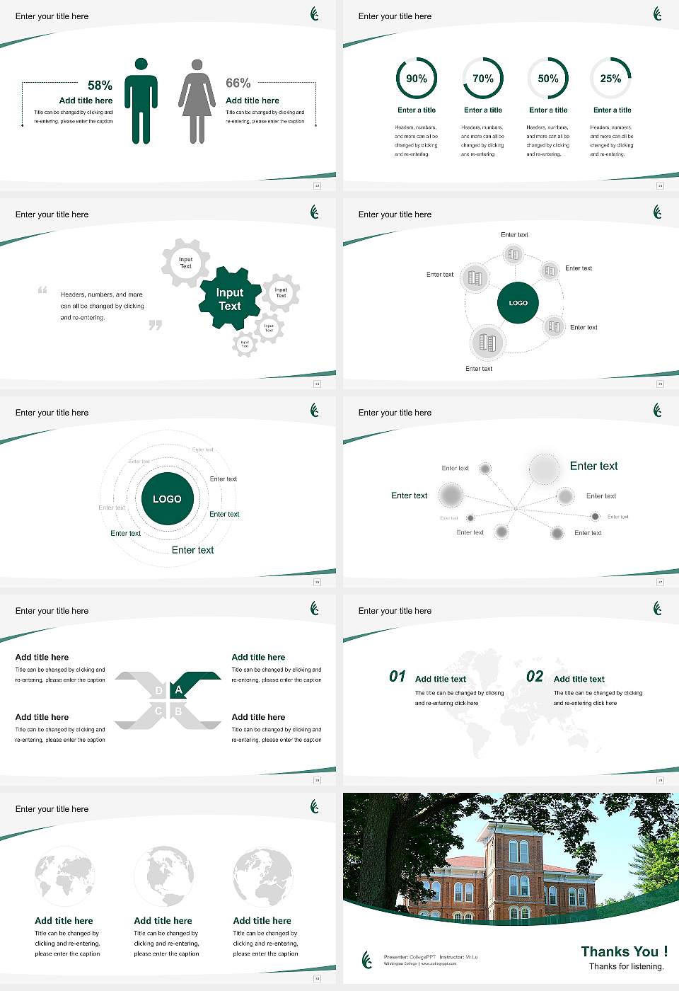 Wilmington College Course/Courseware Creation PPT Template16:9 ratio PPT effect preview image4