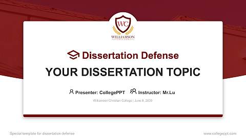 Williamson Christian College Graduation Thesis Defense PPT Template