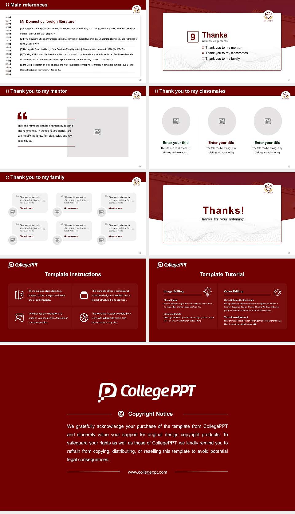 Williamson Christian College Graduation Thesis Defense PPT Template16:9 ratio PPT effect preview image7