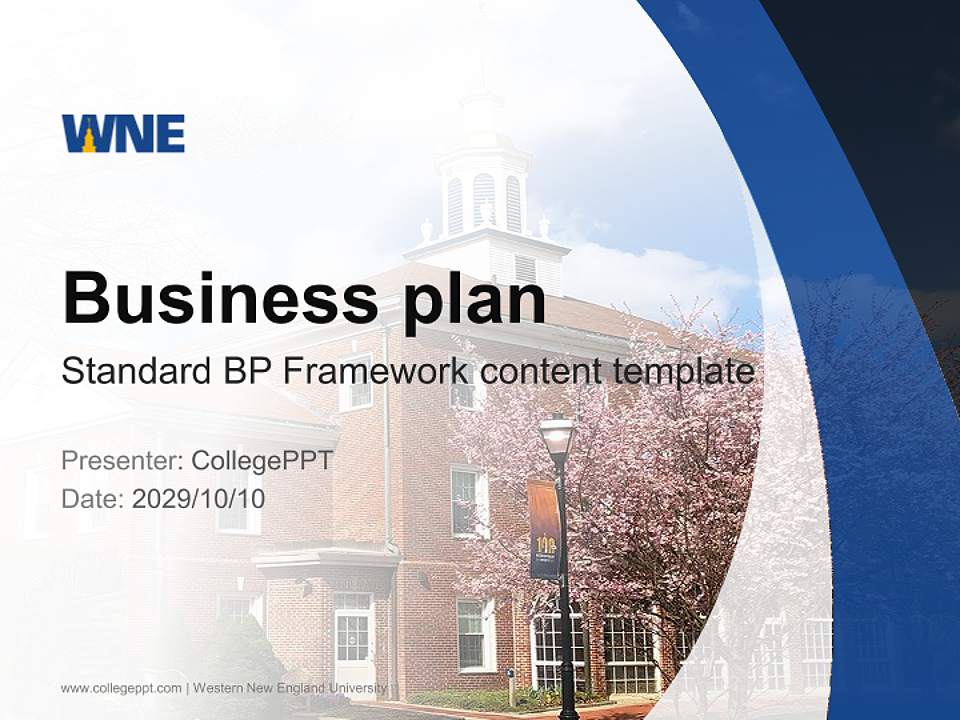 Western New England University Competition/Entrepreneurship Contest PPT Template4:3 ratio PPT effect preview image9