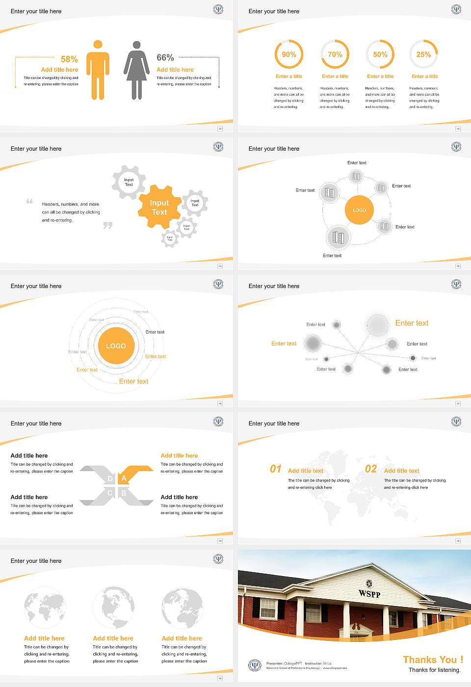 Wisconsin School of Professional Psychology Course/Courseware Creation PPT Template16:9 ratio PPT effect preview image4