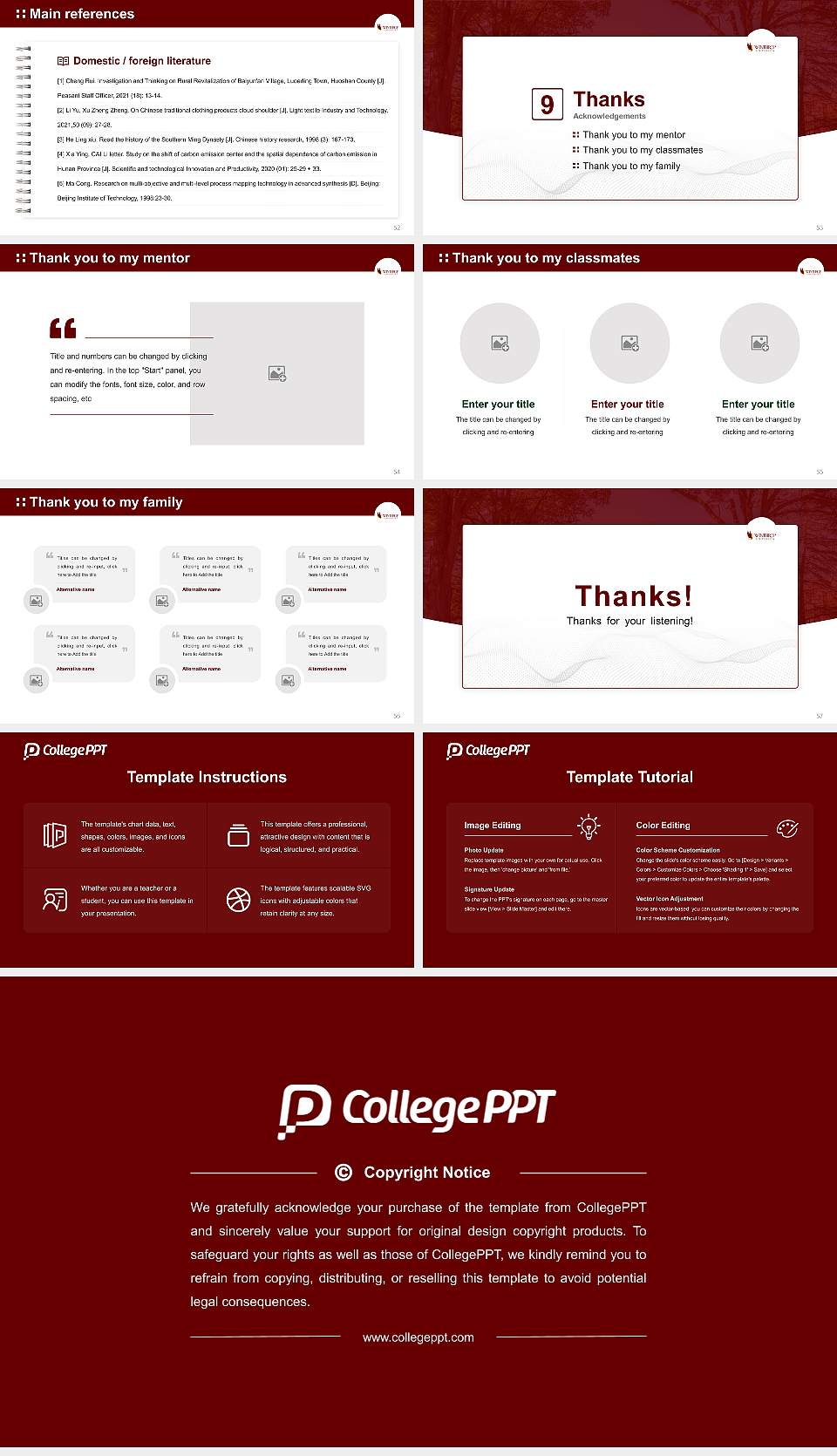 Winthrop University Graduation Thesis Defense PPT Template16:9 ratio PPT effect preview image7