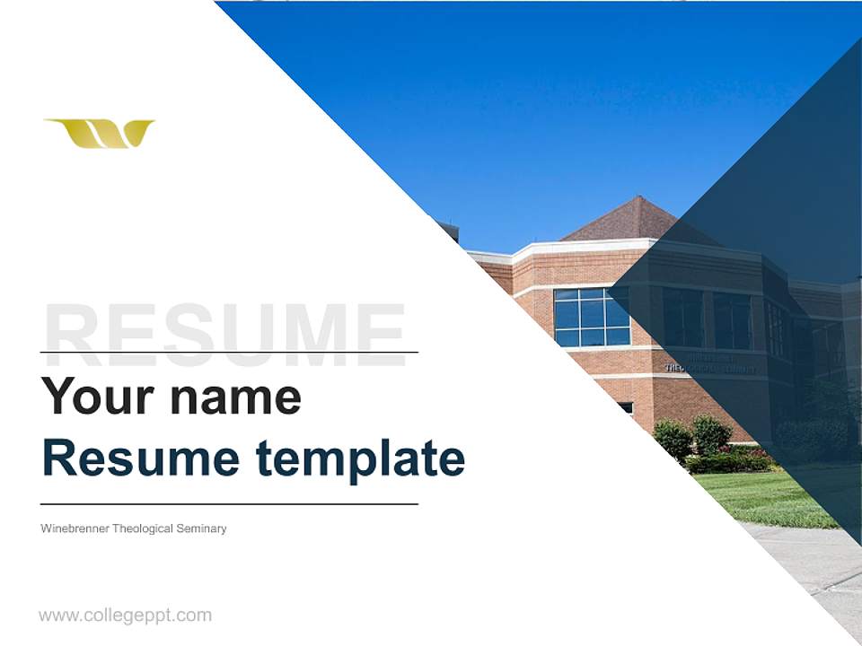 Winebrenner Theological Seminary Resume PPT Template4:3 ratio PPT effect preview image5