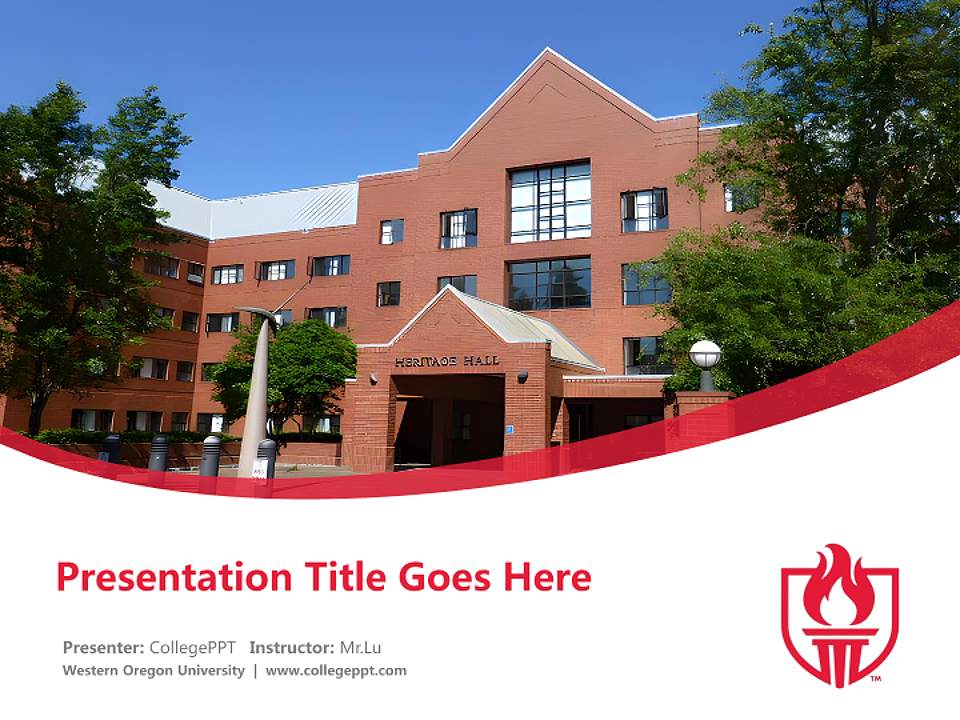 Western Oregon University Course/Courseware Creation PPT Template4:3 ratio PPT effect preview image5