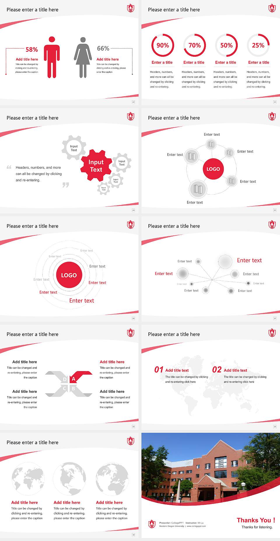 Western Oregon University Course/Courseware Creation PPT Template4:3 ratio PPT effect preview image4