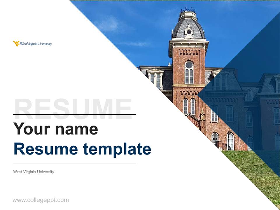 West Virginia University Resume PPT Template4:3 ratio PPT effect preview image5