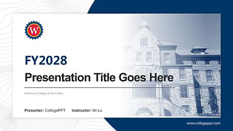 Williamson College of the Trades Academic Presentation/Research Findings Report PPT Template