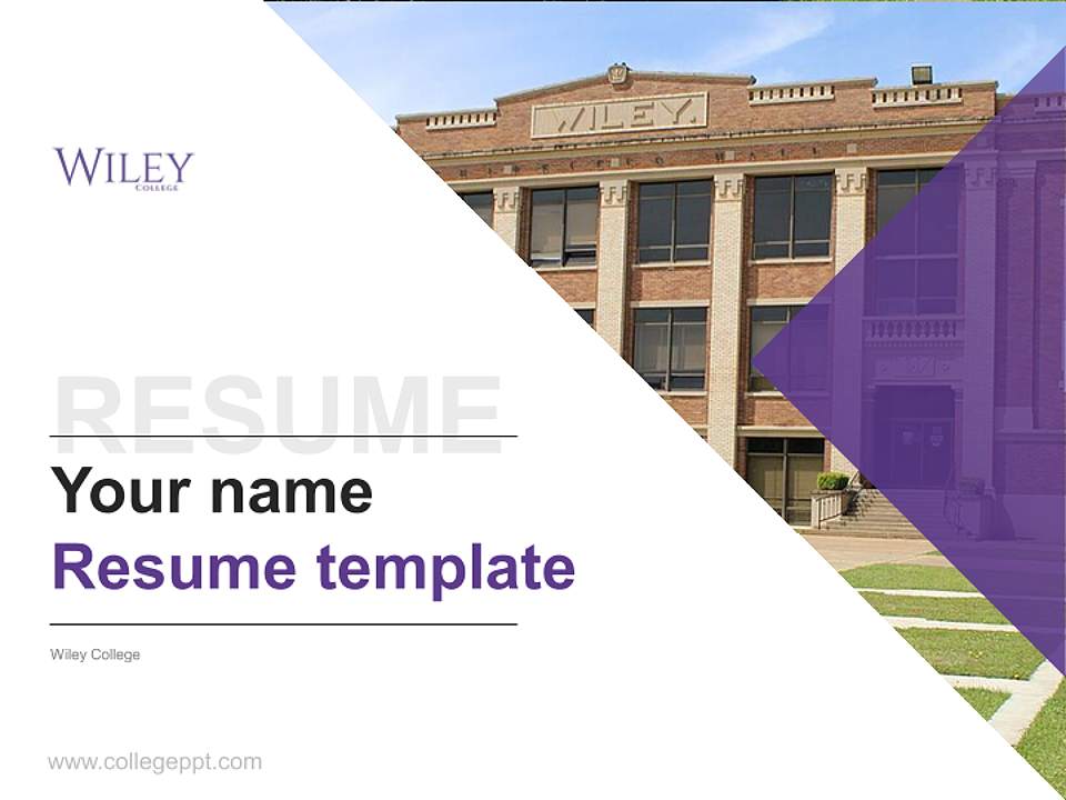 Wiley College Resume PPT Template4:3 ratio PPT effect preview image5