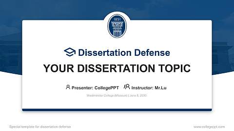 Westminster College (Missouri) Graduation Thesis Defense PPT Template