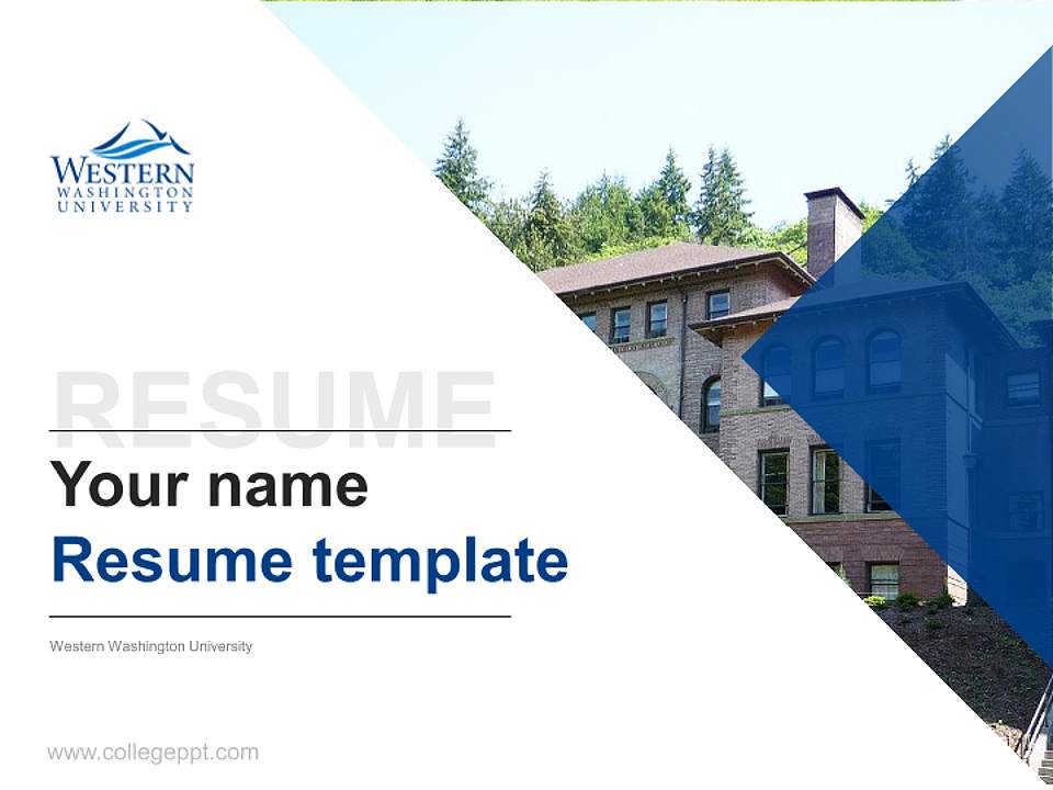 Western Washington University Resume PPT Template4:3 ratio PPT effect preview image5