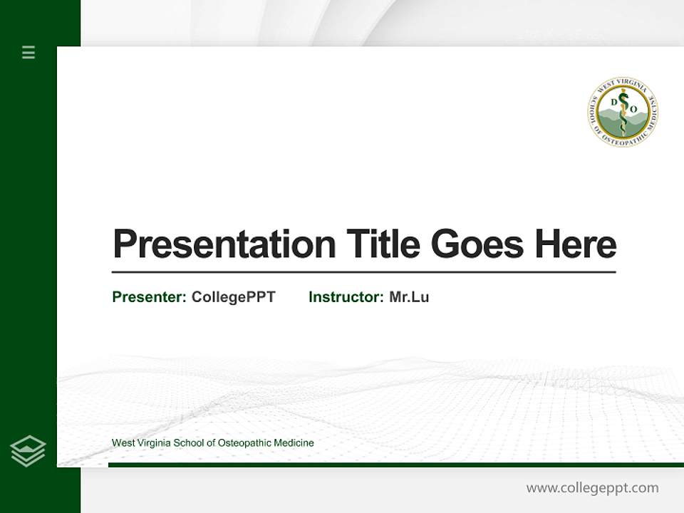 West Virginia School of Osteopathic Medicine Thesis Proposal/Graduation Defense PPT Template4:3 ratio PPT effect preview image5