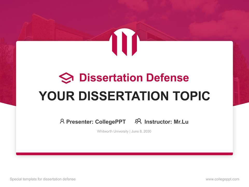 Whitworth University Graduation Thesis Defense PPT Template4:3 ratio PPT effect preview image7