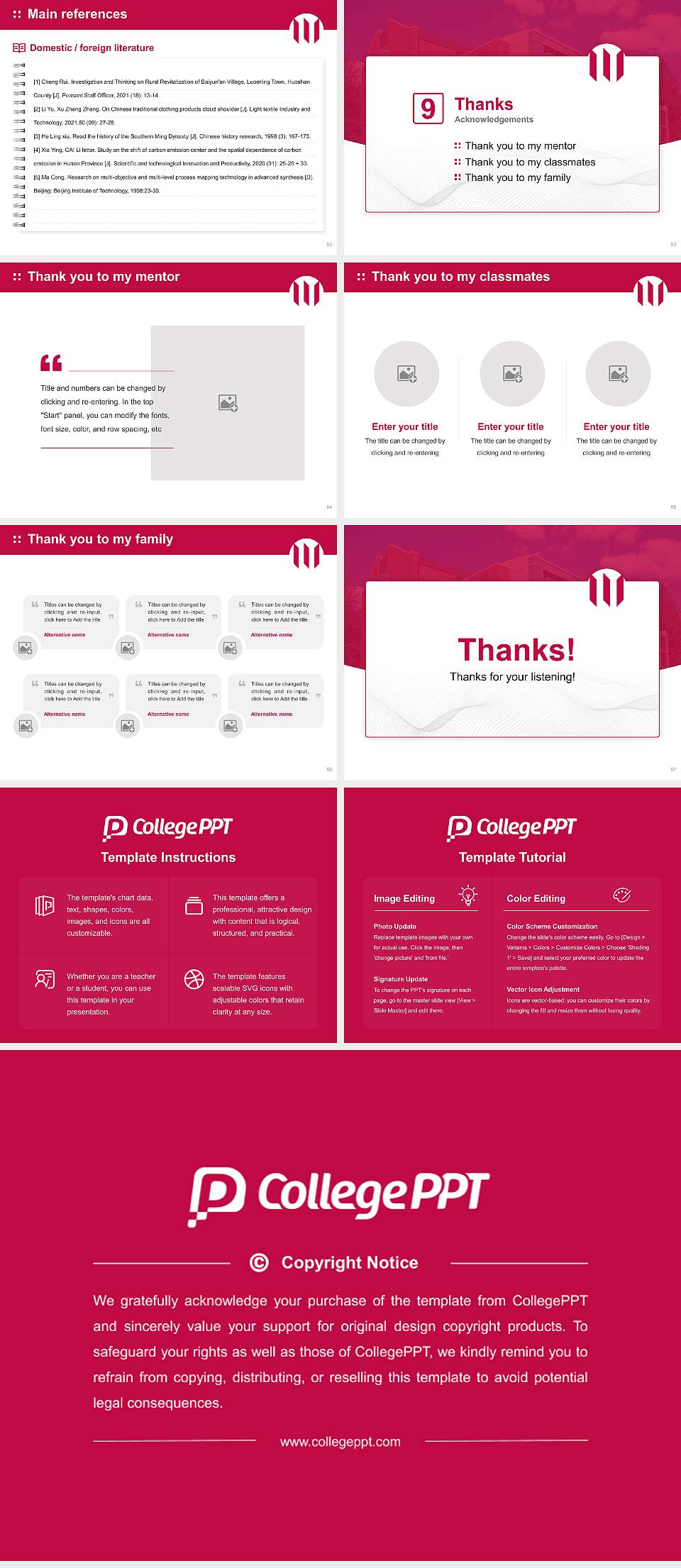 Whitworth University Graduation Thesis Defense PPT Template4:3 ratio PPT effect preview image7