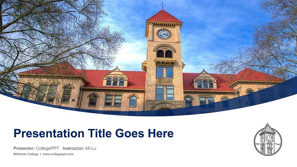 Whitman College Course/Courseware Creation PPT Template16:9 ratio PPT effect preview image1