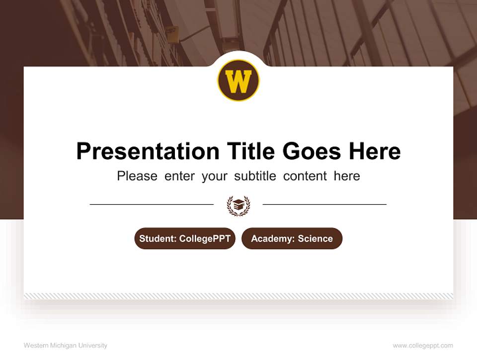 Western Michigan University National Scholarship Defense PPT Template4:3 ratio PPT effect preview image4