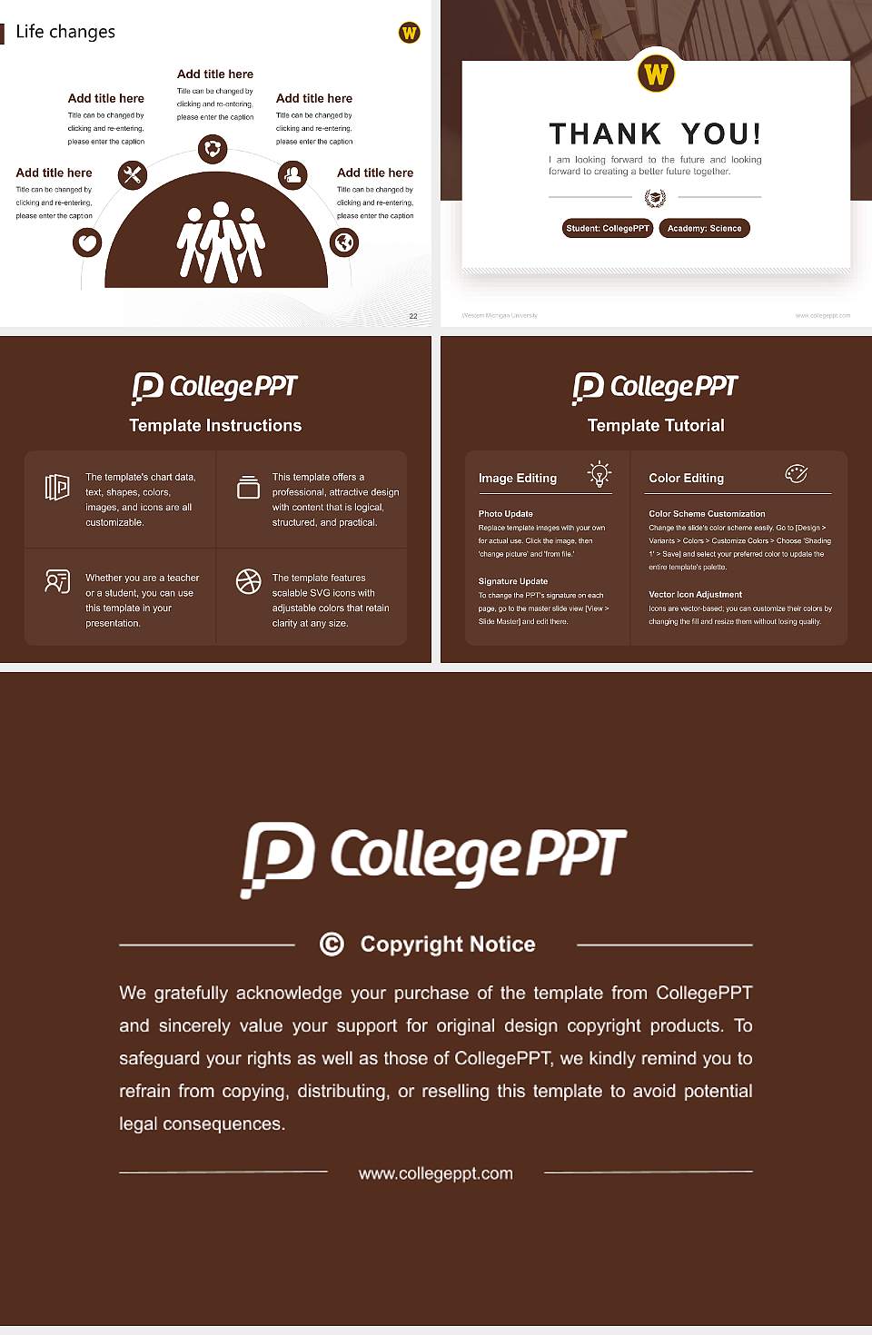 Western Michigan University National Scholarship Defense PPT Template4:3 ratio PPT effect preview image4