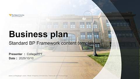 West Virginia University Institute of Technology Competition/Entrepreneurship Contest PPT Template