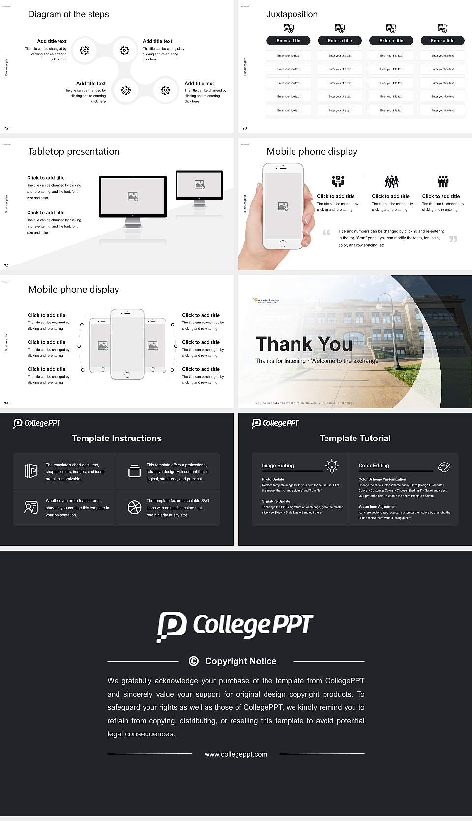 West Virginia University Institute of Technology Competition/Entrepreneurship Contest PPT Template16:9 ratio PPT effect preview image9