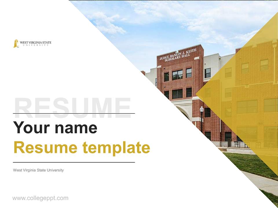 West Virginia State University Resume PPT Template4:3 ratio PPT effect preview image5