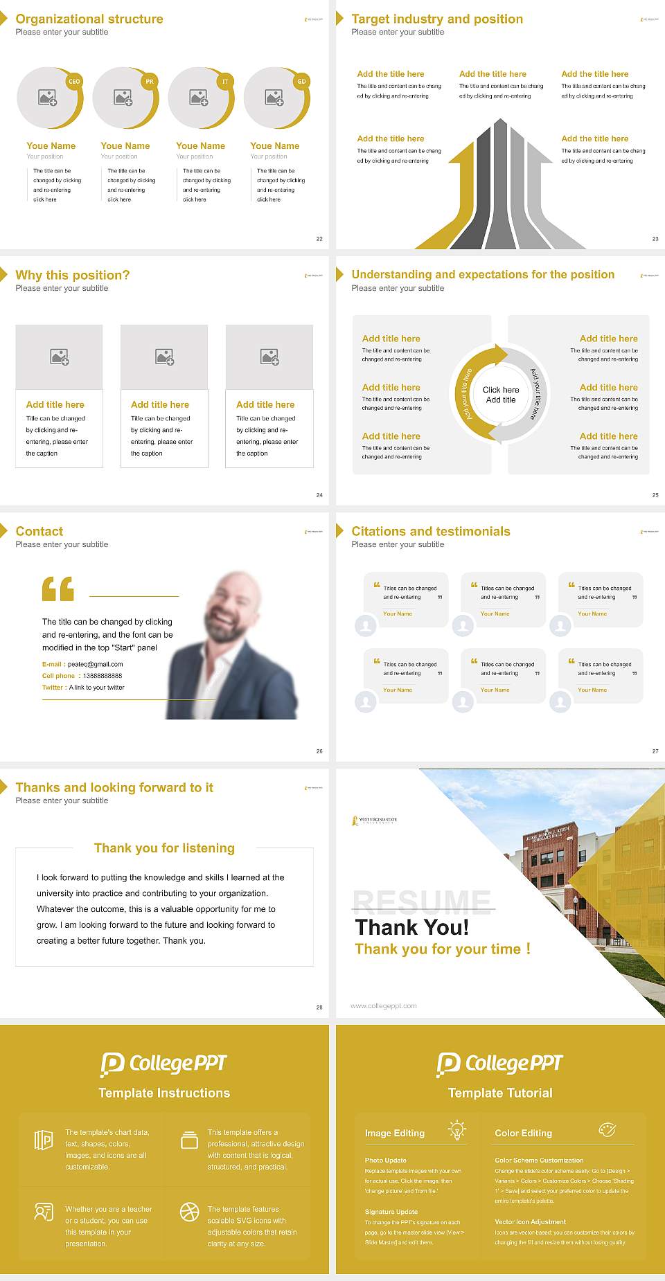 West Virginia State University Resume PPT Template4:3 ratio PPT effect preview image4