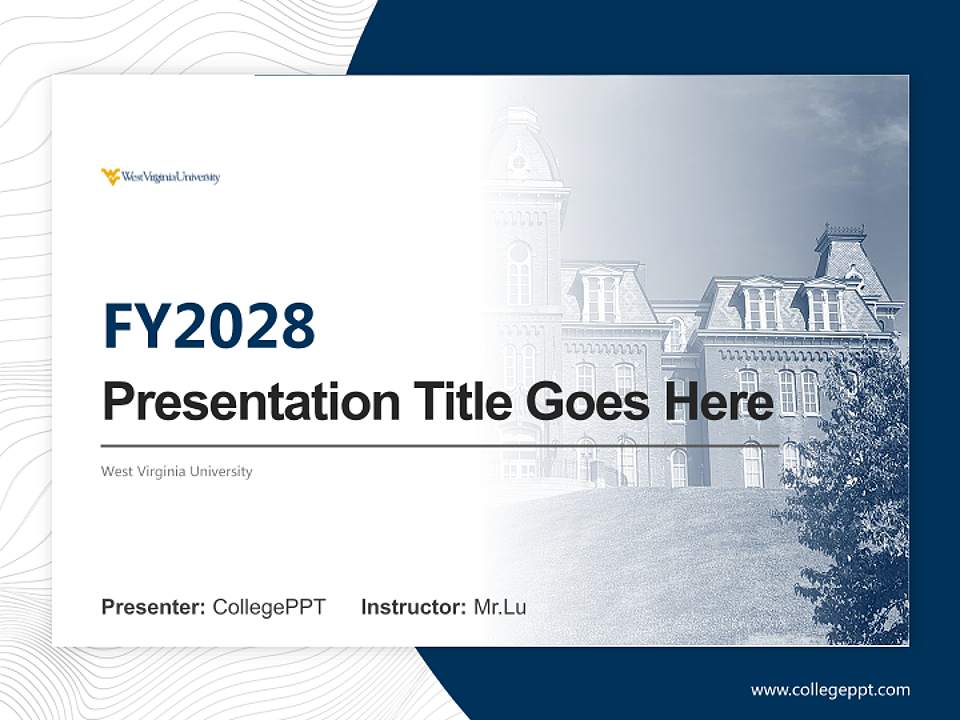 West Virginia University Academic Presentation/Research Findings Report PPT Template4:3 ratio PPT effect preview image5