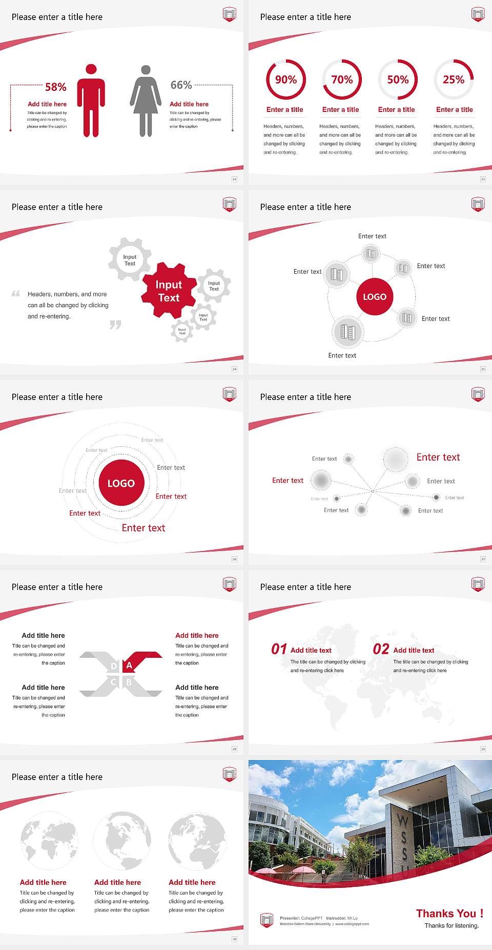 Winston-Salem State University Course/Courseware Creation PPT Template4:3 ratio PPT effect preview image4