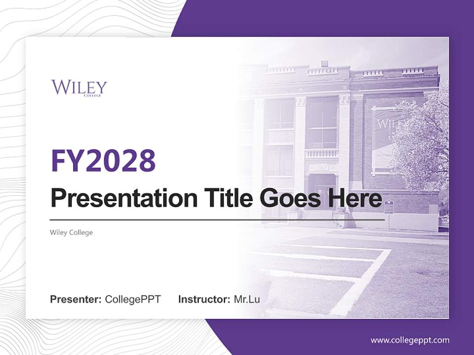 Wiley College Academic Presentation/Research Findings Report PPT Template4:3 ratio PPT effect preview image5