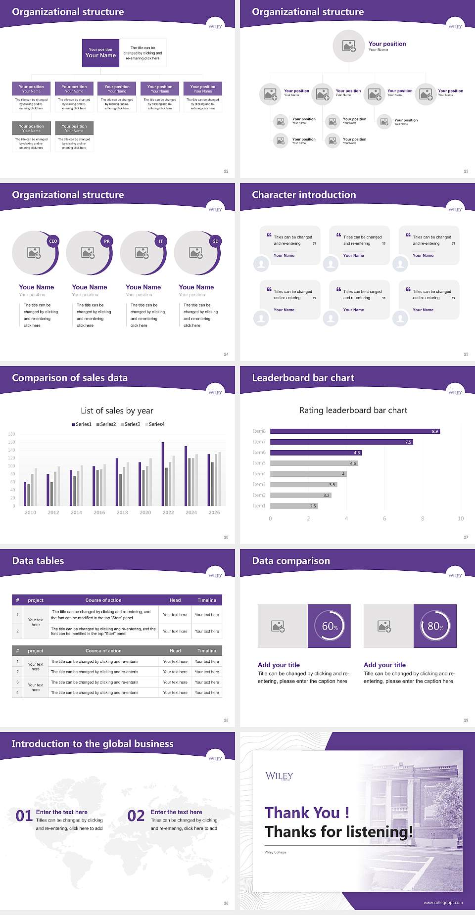Wiley College Academic Presentation/Research Findings Report PPT Template4:3 ratio PPT effect preview image4
