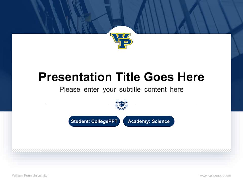 William Penn University National Scholarship Defense PPT Template4:3 ratio PPT effect preview image4