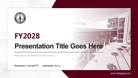 Western University of Health Sciences （Pomona campus） Academic Presentation/Research Findings Report PPT Template