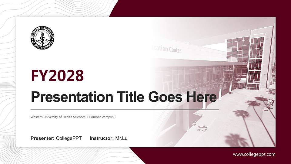 Western University of Health Sciences （Pomona campus） Academic Presentation/Research Findings Report PPT Template16:9 ratio PPT effect preview image