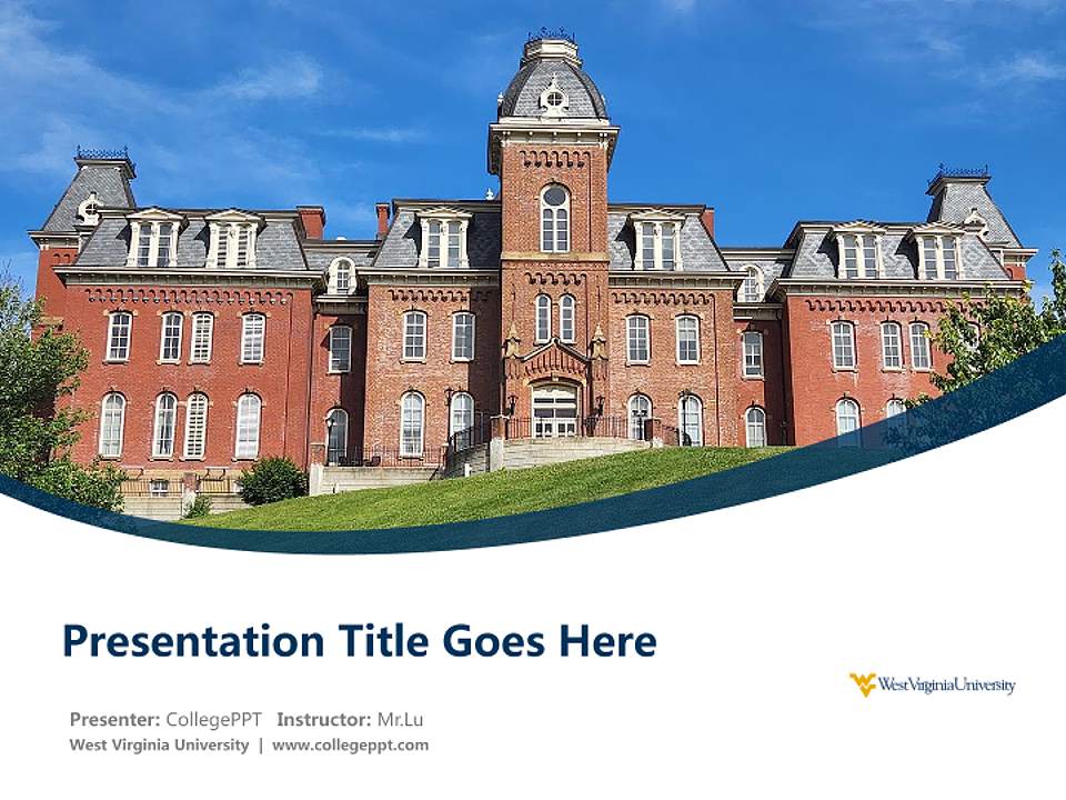 West Virginia University Course/Courseware Creation PPT Template4:3 ratio PPT effect preview image5