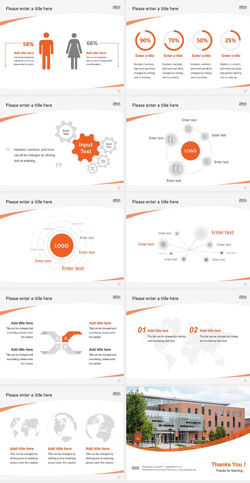 William Paterson University of New Jersey Course/Courseware Creation PPT Template4:3 ratio PPT effect preview image4