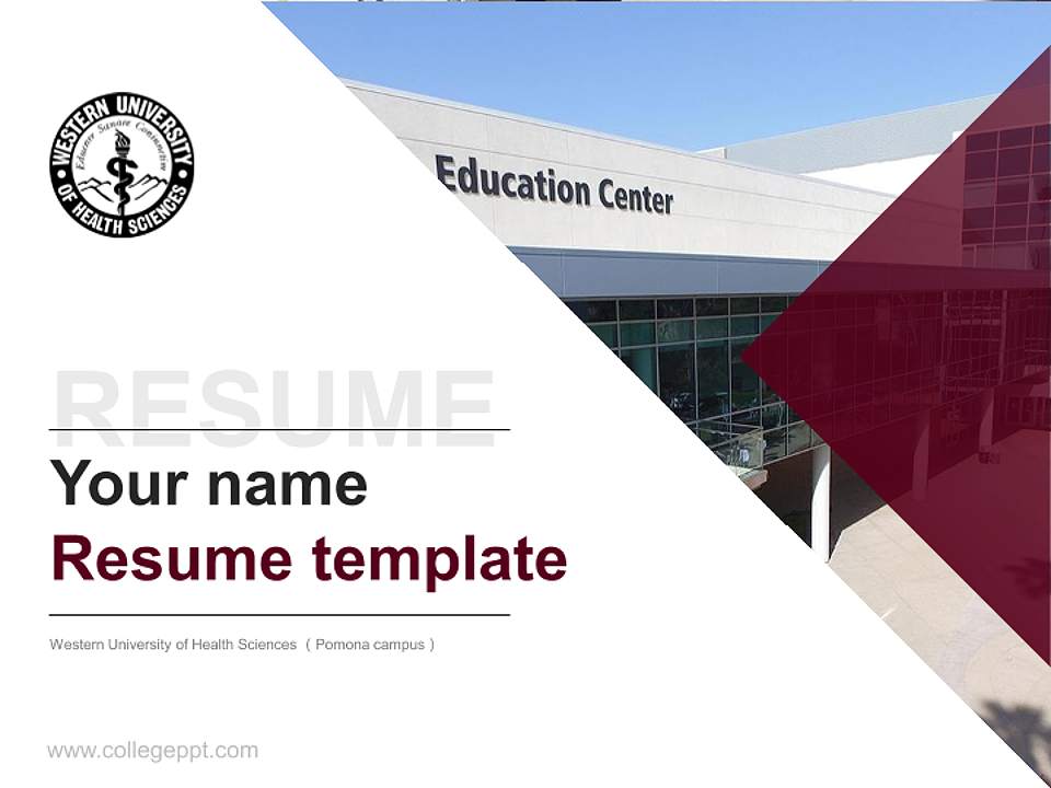 Western University of Health Sciences （Pomona campus） Resume PPT Template4:3 ratio PPT effect preview image5