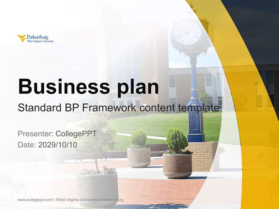 West Virginia University at Parkersburg Competition/Entrepreneurship Contest PPT Template4:3 ratio PPT effect preview image9