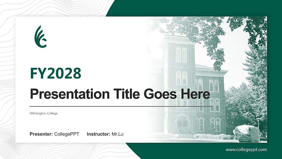 Wilmington College Academic Presentation/Research Findings Report PPT Template16:9 ratio PPT effect preview image