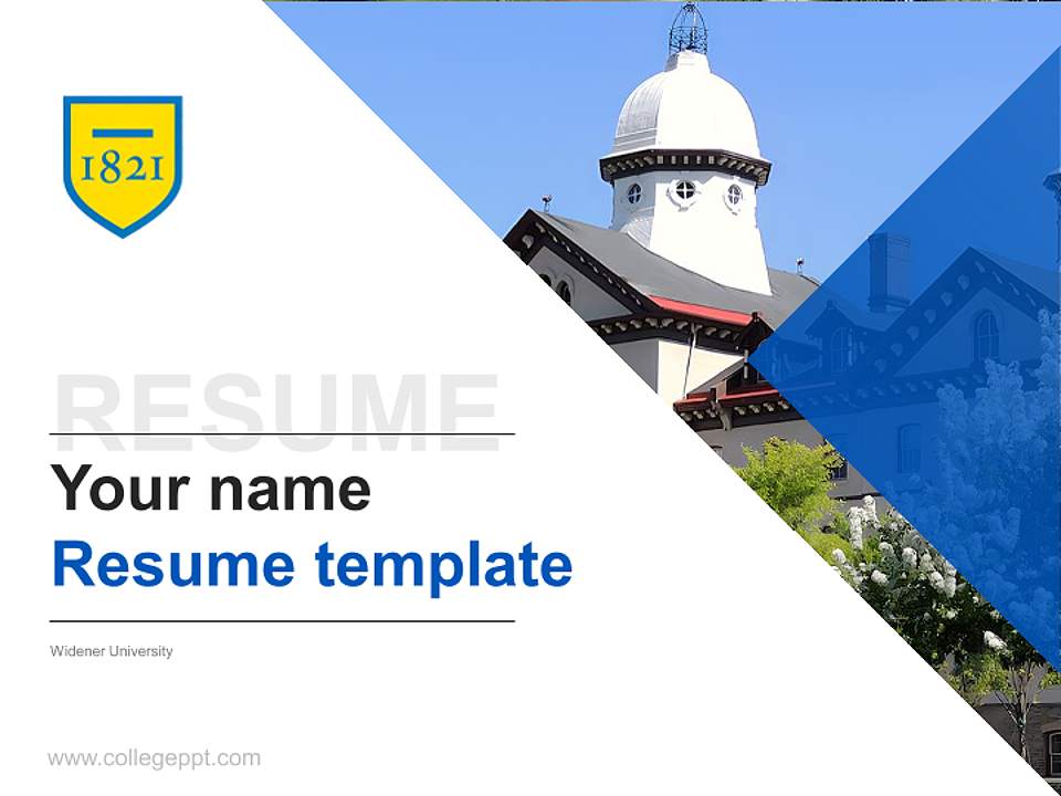 Widener University Resume PPT Template4:3 ratio PPT effect preview image5