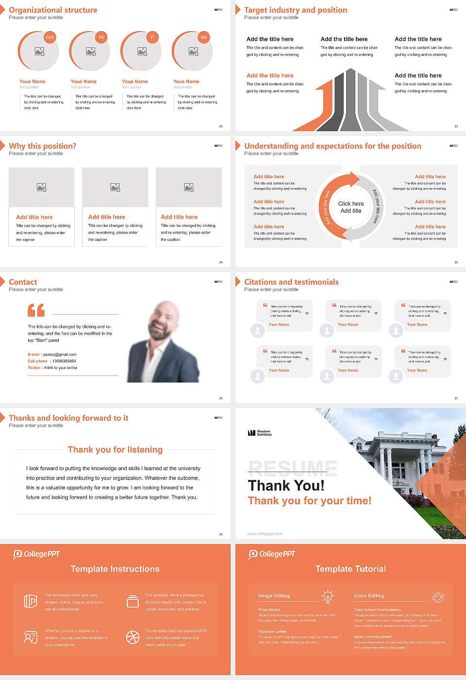 Western Seminary Resume PPT Template16:9 ratio PPT effect preview image4