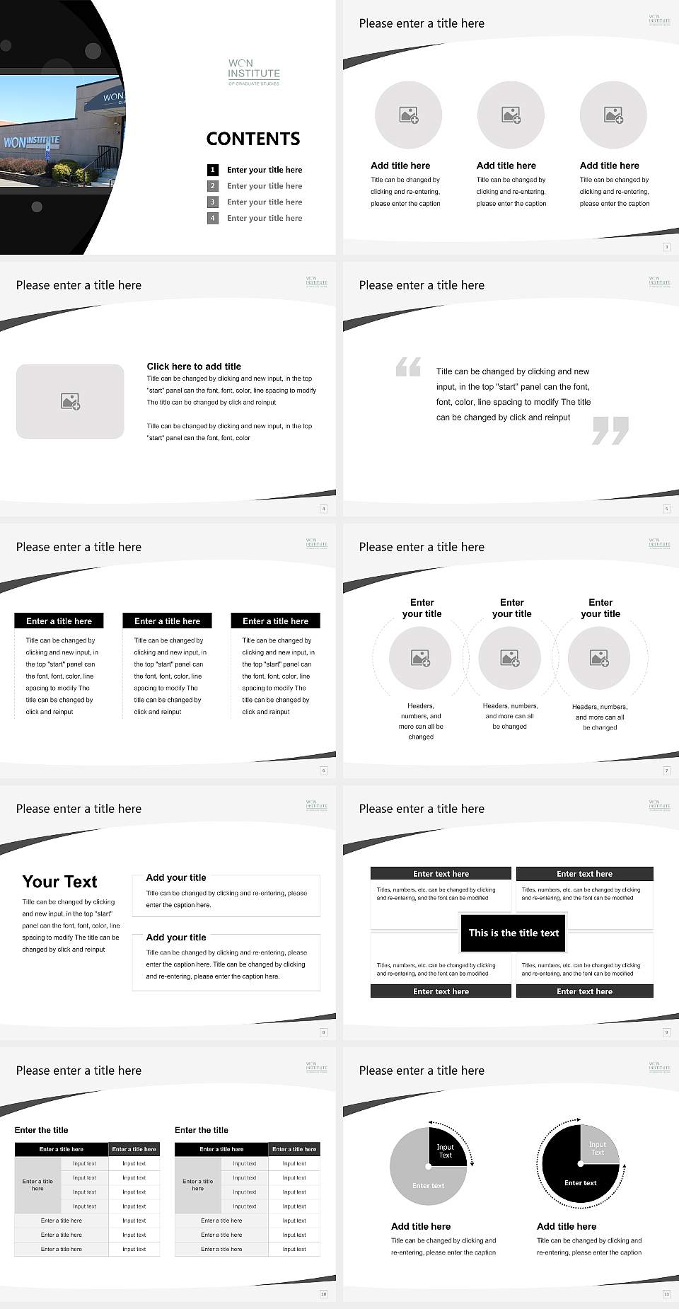 Won Institute of Graduate Studies Course/Courseware Creation PPT Template4:3 ratio PPT effect preview image2