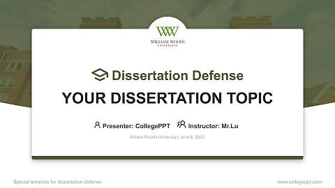 William Woods University Graduation Thesis Defense PPT Template